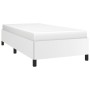 Estructura de cama sin colchón cuero sintético blanco 90x190 cm