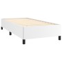 Estructura de cama sin colchón cuero sintético blanco 90x190 cm