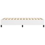 Estructura de cama sin colchón cuero sintético blanco 90x190 cm