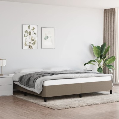 Cama sin colchón tela gris taupe 200x200 cm