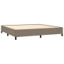 Cama sin colchón tela gris taupe 200x200 cm