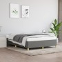 Cama sin colchón tela gris oscuro 140x190 cm