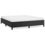 Estructura de cama sin colchón cuero sintético negro 160x200 cm