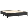 Estructura de cama sin colchón cuero sintético negro 160x200 cm