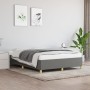 Estructura de cama sin colchón tela gris oscuro 140x200 cm