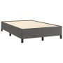 Estructura de cama sin colchón cuero sintético gris 120x200 cm