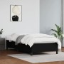 Estructura de cama sin colchón cuero sintético negro 80x200 cm