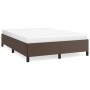 Estructura de cama sin colchón cuero sintético marrón 140x190cm