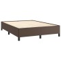 Estructura de cama sin colchón cuero sintético marrón 140x190cm