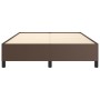 Estructura de cama sin colchón cuero sintético marrón 140x190cm