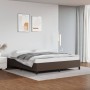 Estructura de cama sin colchón cuero sintético marrón 160x200cm