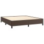 Estructura de cama sin colchón cuero sintético marrón 160x200cm