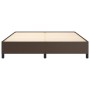 Estructura de cama sin colchón cuero sintético marrón 160x200cm
