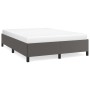 Estructura de cama sin colchón cuero sintético gris 140x200 cm