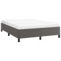 Estructura de cama sin colchón cuero sintético gris 140x200 cm
