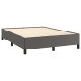 Estructura de cama sin colchón cuero sintético gris 140x200 cm