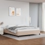Estructura cama sin colchón cuero sintético capuchino 160x200cm