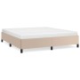 Estructura cama sin colchón cuero sintético capuchino 160x200cm