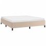 Estructura cama sin colchón cuero sintético capuchino 160x200cm