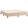 Estructura cama sin colchón cuero sintético capuchino 160x200cm