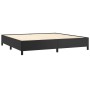 Estructura de cama sin colchón cuero sintético negro 200x200 cm