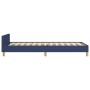 Estructura de cama con cabecero sin colchón tela azul 80x200 cm