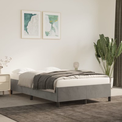 Estructura de cama sin colchón terciopelo gris claro 120x200 cm