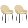Sillas de comedor 2 unidades terciopelo crema