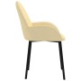 Sillas de comedor 2 unidades terciopelo crema