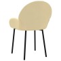 Sillas de comedor 2 unidades terciopelo crema
