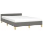 Estructura de cama sin colchón tela gris oscuro 120x200 cm