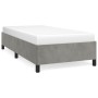 Estructura de cama sin colchón terciopelo gris claro 100x200 cm