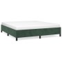 Estructura cama sin colchón terciopelo verde oscuro 160x200 cm