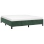 Estructura cama sin colchón terciopelo verde oscuro 160x200 cm