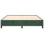 Estructura cama sin colchón terciopelo verde oscuro 160x200 cm