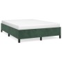 Estructura cama sin colchón terciopelo verde oscuro 140x200 cm
