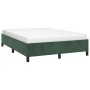 Estructura cama sin colchón terciopelo verde oscuro 140x200 cm