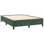 Estructura cama sin colchón terciopelo verde oscuro 140x200 cm