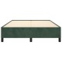 Estructura cama sin colchón terciopelo verde oscuro 140x200 cm