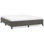 Estructura de cama sin colchón terciopelo gris oscuro 160x200cm