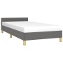 Estructura de cama sin colchón tela gris oscuro 90x200 cm