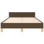 Estructura de cama sin colchón tela marrón oscuro 120x200 cm
