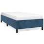 Estructura de cama sin colchón terciopelo azul oscuro 90x200 cm
