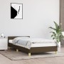 Estructura de cama sin colchón tela marrón oscuro 90x190 cm