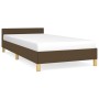 Estructura de cama sin colchón tela marrón oscuro 90x190 cm