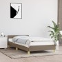 Estructura de cama con cabecero sin colchón tela taupe 80x200cm