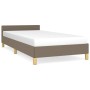 Estructura de cama con cabecero sin colchón tela taupe 80x200cm