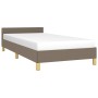 Estructura de cama con cabecero sin colchón tela taupe 80x200cm