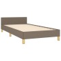 Estructura de cama con cabecero sin colchón tela taupe 80x200cm