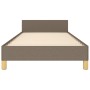Estructura de cama con cabecero sin colchón tela taupe 80x200cm